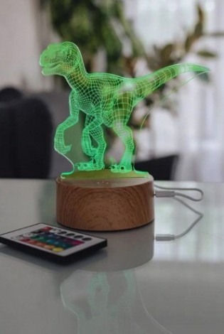 Светильник—ночник настольный GLANZEN RPD-3D-RGB-DINO светодиодный