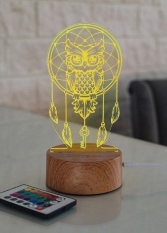 Светильник—ночник настольный GLANZEN RPD-3D-RGB-OWL светодиодный