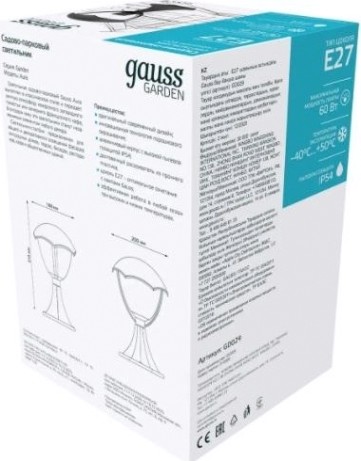 Светильник садово-парковый GAUSS Aura на постамент 200*200*310mm, 1xe27 [GD029]