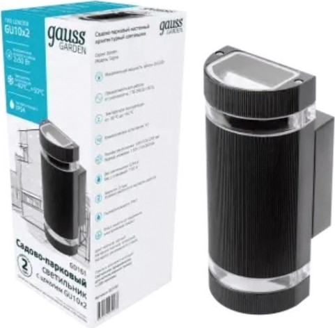 Светильник садово-парковый GAUSS Enigma настенный архитектурный, 2xgu10, 100*105*245mm [GD161]