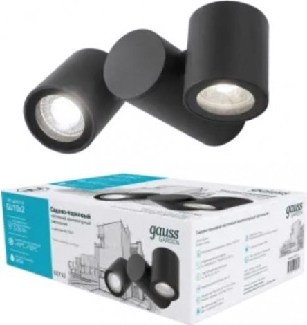 Светильник садово-парковый GAUSS Sonata настенный архитектурный, 2xgu10, 221x155x70mm [GD152]