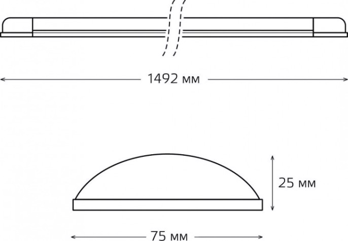 Светильник светодиодный линейный GAUSS WLF-1 50w 4550lm 6500k 185-265v ip20 1492*75*25мм [144126350]