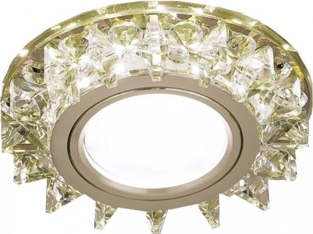 Светильник точечный GAUSS BACKLIGHT BL034 кругл. шампань/кристалл/хром, gu5.3, led 2700k [BL034]