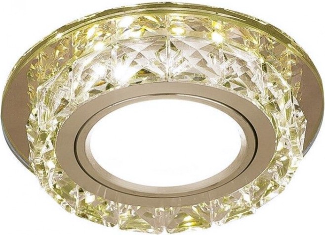 Светильник точечный GAUSS BACKLIGHT BL043 кругл. шампань/кристалл/хром, gu5.3, led 2700k [BL043]