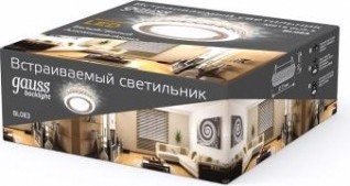 Светильник точечный GAUSS BACKLIGHT кругл. белый/белый, gu5.3, 3w, led 3000k [BL083]