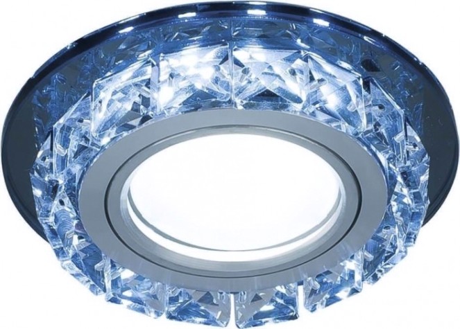 Светильник точечный GAUSS BACKLIGHT кругл. черный/кристалл/хром, gu5.3, led 4100k [BL042]