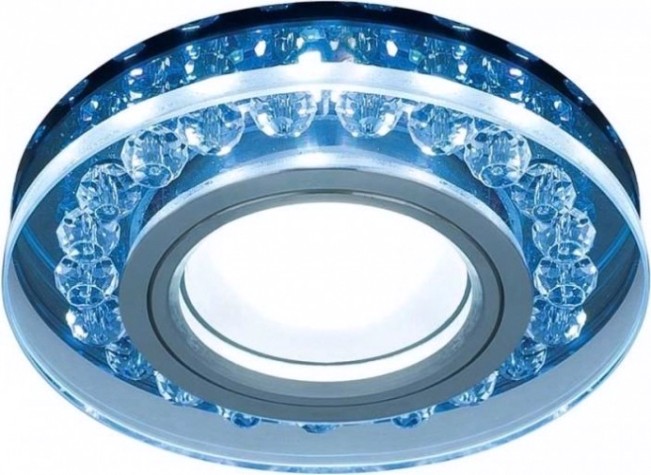 Светильник точечный GAUSS BACKLIGHT кругл. черный/кристалл/хром, gu5.3, led 4100k [BL047]