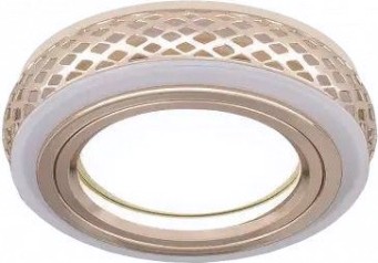 Светильник точечный GAUSS BACKLIGHT кругл. золото/белый, gu5.3, 3w, led 3000k [BL084]
