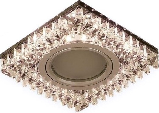 Светильник точечный GAUSS BACKLIGHT квадрат. черн.кристал/хром, gu5.3, led 2700k [BL031]