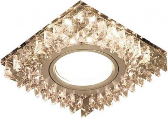 Светильник точечный GAUSS BACKLIGHT квадрат. кристал/хром, gu5.3, led 2700k [BL029]