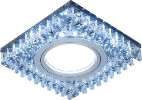 Светильник точечный GAUSS BACKLIGHT квадрат. кристал/хром, gu5.3, led 4100k [BL030]