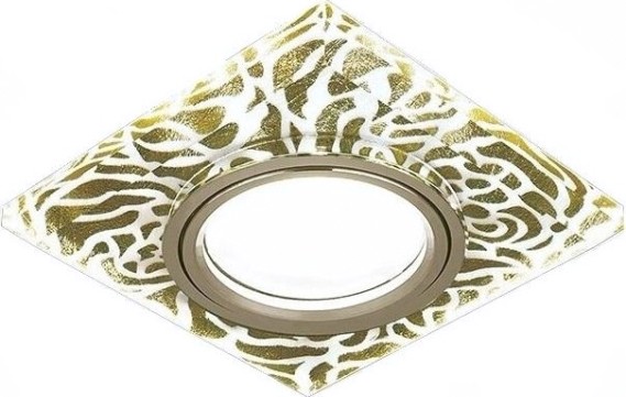 Светильник точечный GAUSS BACKLIGHT квадрат. золотой узор/золото, gu5.3, led 2700k [BL063]