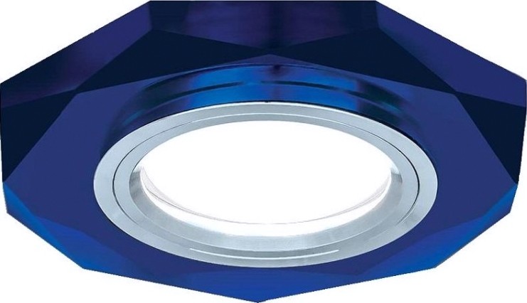 Светильник точечный GAUSS BACKLIGHT восемь гран. синий/хром, gu5.3, led 4100k [BL055]