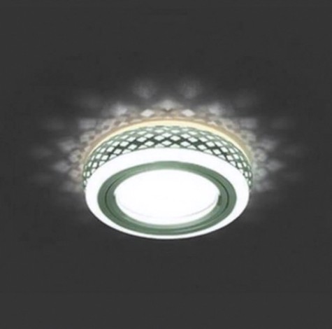 Светильник точечный GAUSS BL085P набор 3w + лампа mr16 6,5w 470lm 3000k gu5.3 led