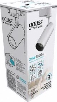 Светильник трековый GAUSS TR085 цилиндр 24w 1830lm 4000k 180-220v ip20 65*206мм бе Светильник трековый GAUSS TR085 цилиндр 24w 1830lm 4000k 180-220v ip20 65*206мм бе