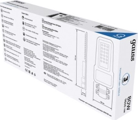 Светильник уличный GAUSS Qplus 80w 9600lm 5000k 120-260v ip65 455*180*49мм черный [629535380]