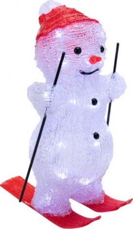 Светодиодная фигура Neon-Night "Снеговик на лыжах" акриловая 29 см [513-325]