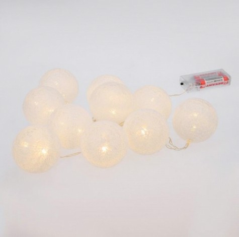 Тайские фонарики Neon-Night Пломбир 1,5 м прозрачный ПВХ, 10 LED теплый белый [303-077]