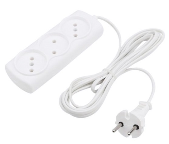 Удлинитель Proconnect 11-7206 STANDARD 3 гнезда, 1.5 м, 2х0.75 мм², б/з, белый