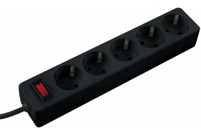 Удлинитель сетевой КОСМОС FKsm1.8m-5g ПВС 3х0,75мм2, черный [FKsm1.8m-5g(B)]