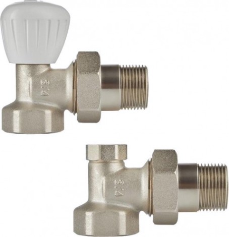 Вентили ручной регулировки угловой (набор 2 шт) ROYAL THERMO PIANO 3/4" RTE 53.011 [НС-1410617]