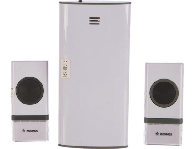 Звонок дверной КОСМОС KOC_AG307C2 беспроводной 32мл.,2хАА, 2 кнопки